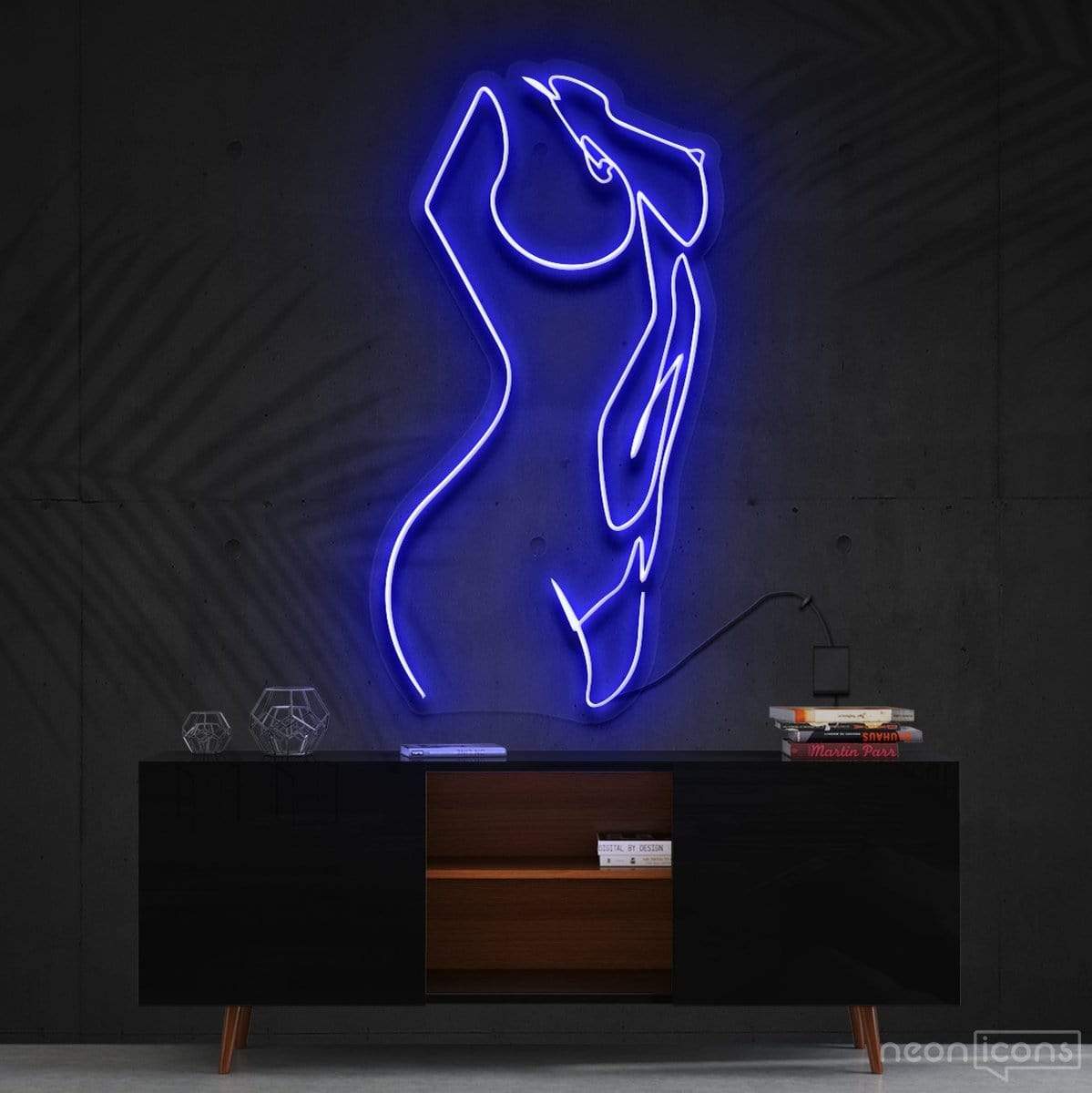 "Not so Renaissance " Neon Sign 60cm (2ft) / Blue / Cut to Shape by Neon Icons