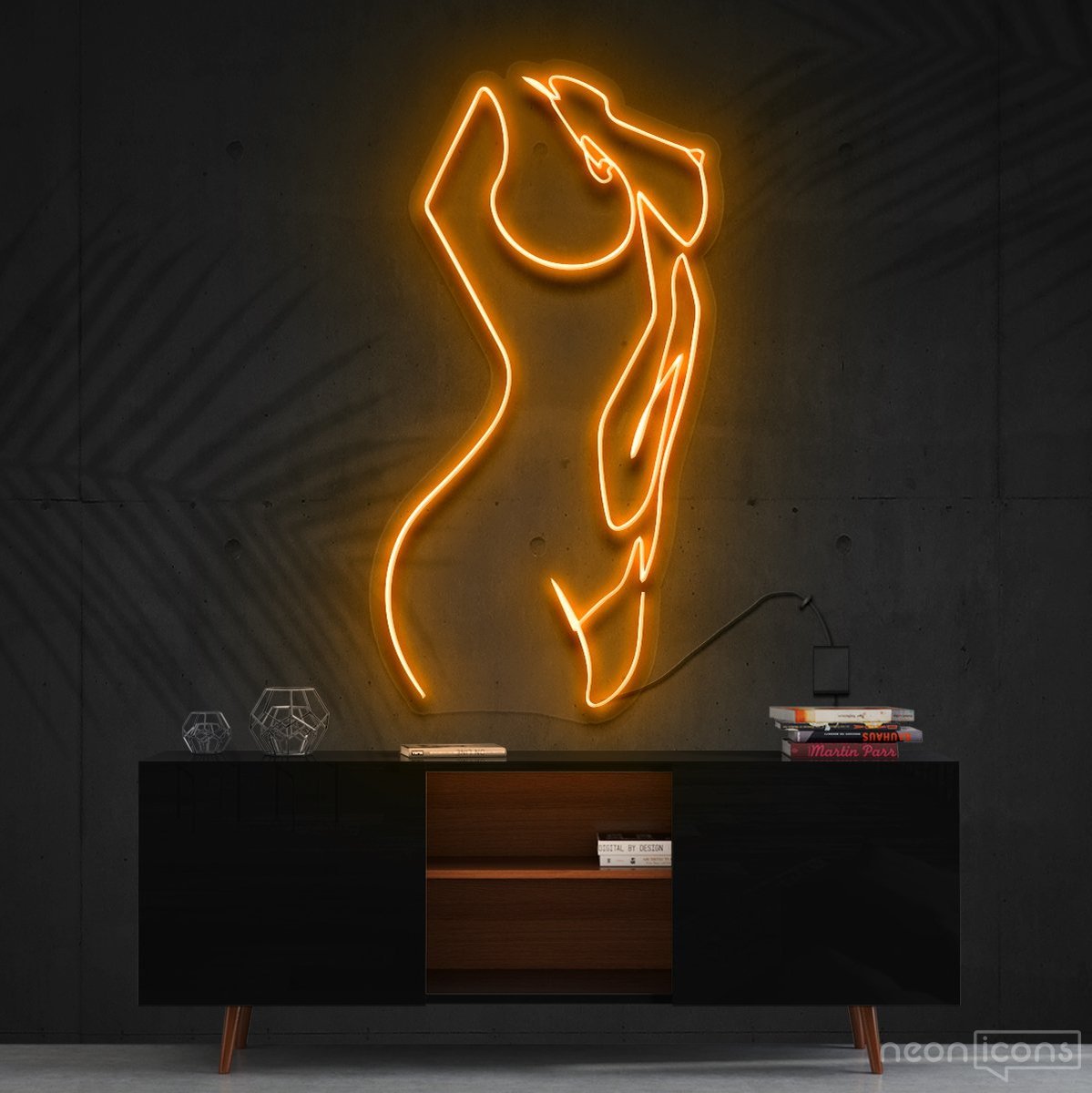 "Not so Renaissance " Neon Sign 60cm (2ft) / Orange / Cut to Shape by Neon Icons