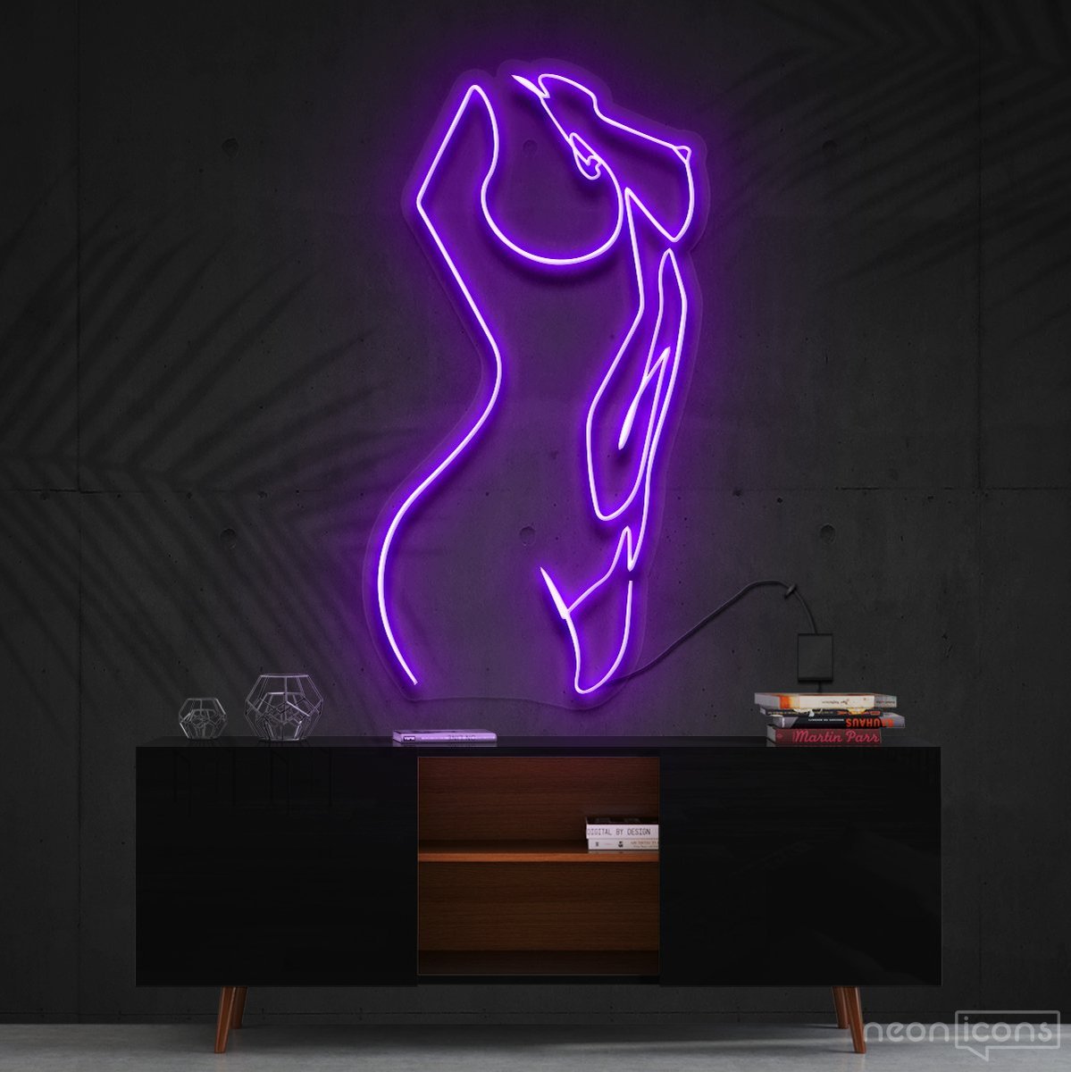 "Not so Renaissance " Neon Sign 60cm (2ft) / Purple / Cut to Shape by Neon Icons