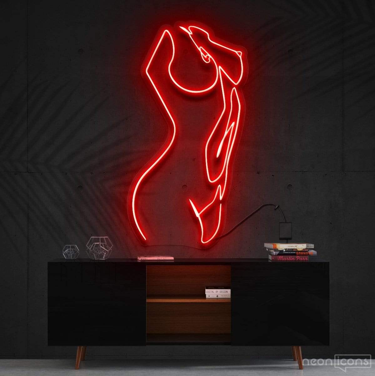 "Not so Renaissance " Neon Sign 60cm (2ft) / Red / Cut to Shape by Neon Icons