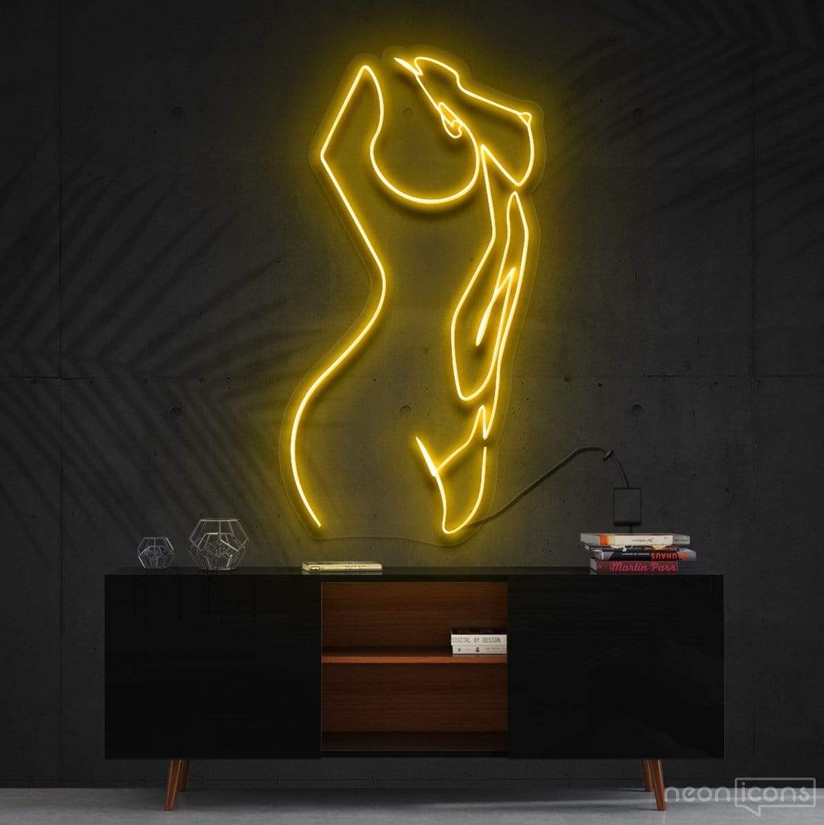 "Not so Renaissance " Neon Sign 60cm (2ft) / Yellow / Cut to Shape by Neon Icons