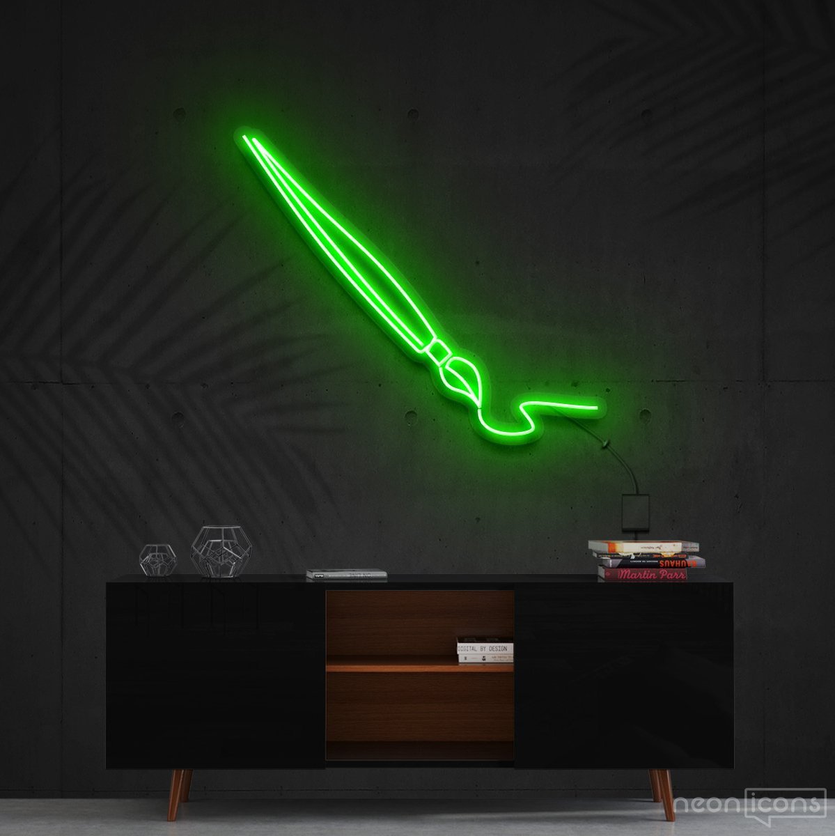 "Penmanship" Neon Sign 60cm (2ft) / Green / Cut to Shape by Neon Icons