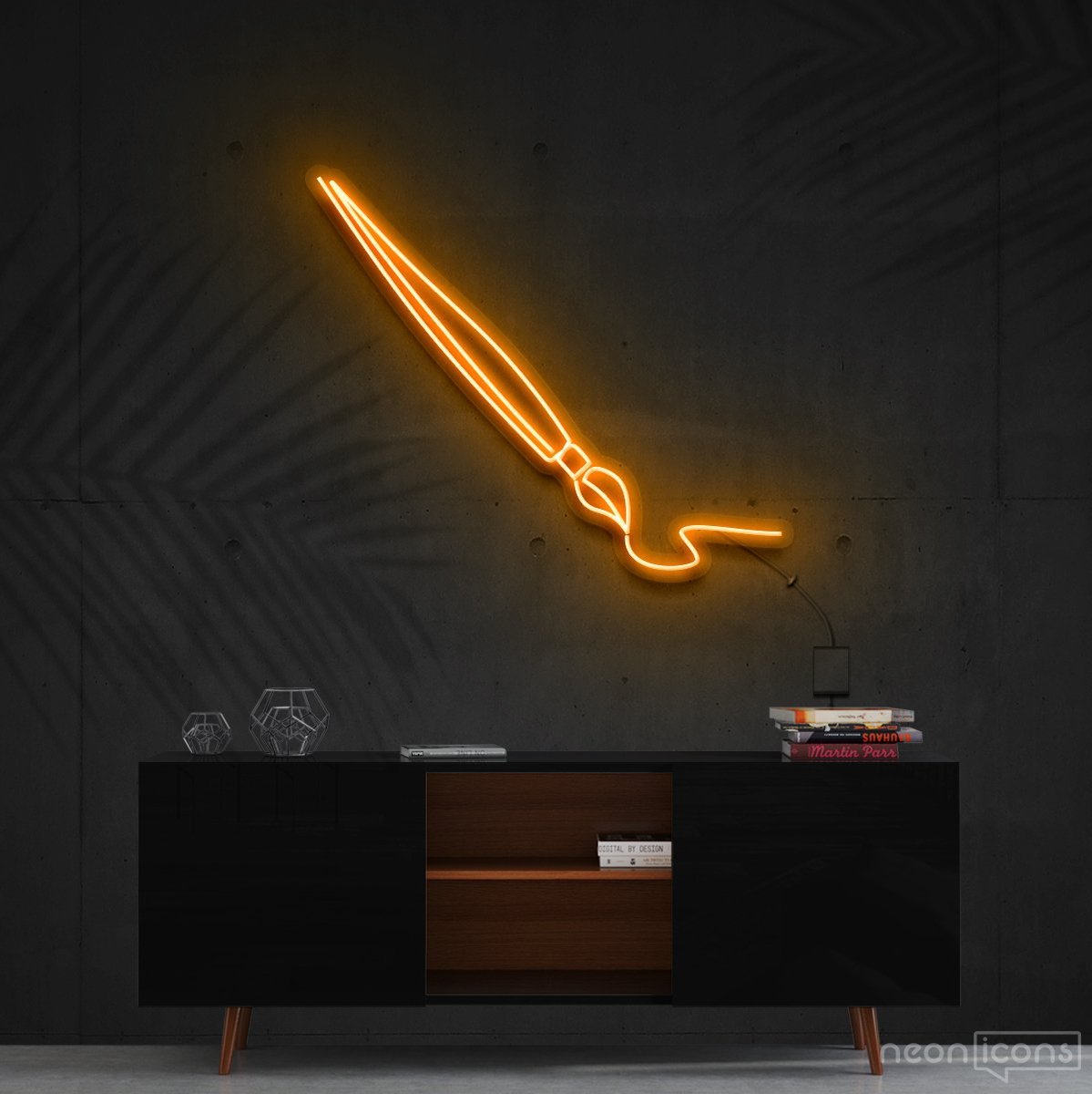 "Penmanship" Neon Sign 60cm (2ft) / Orange / Cut to Shape by Neon Icons