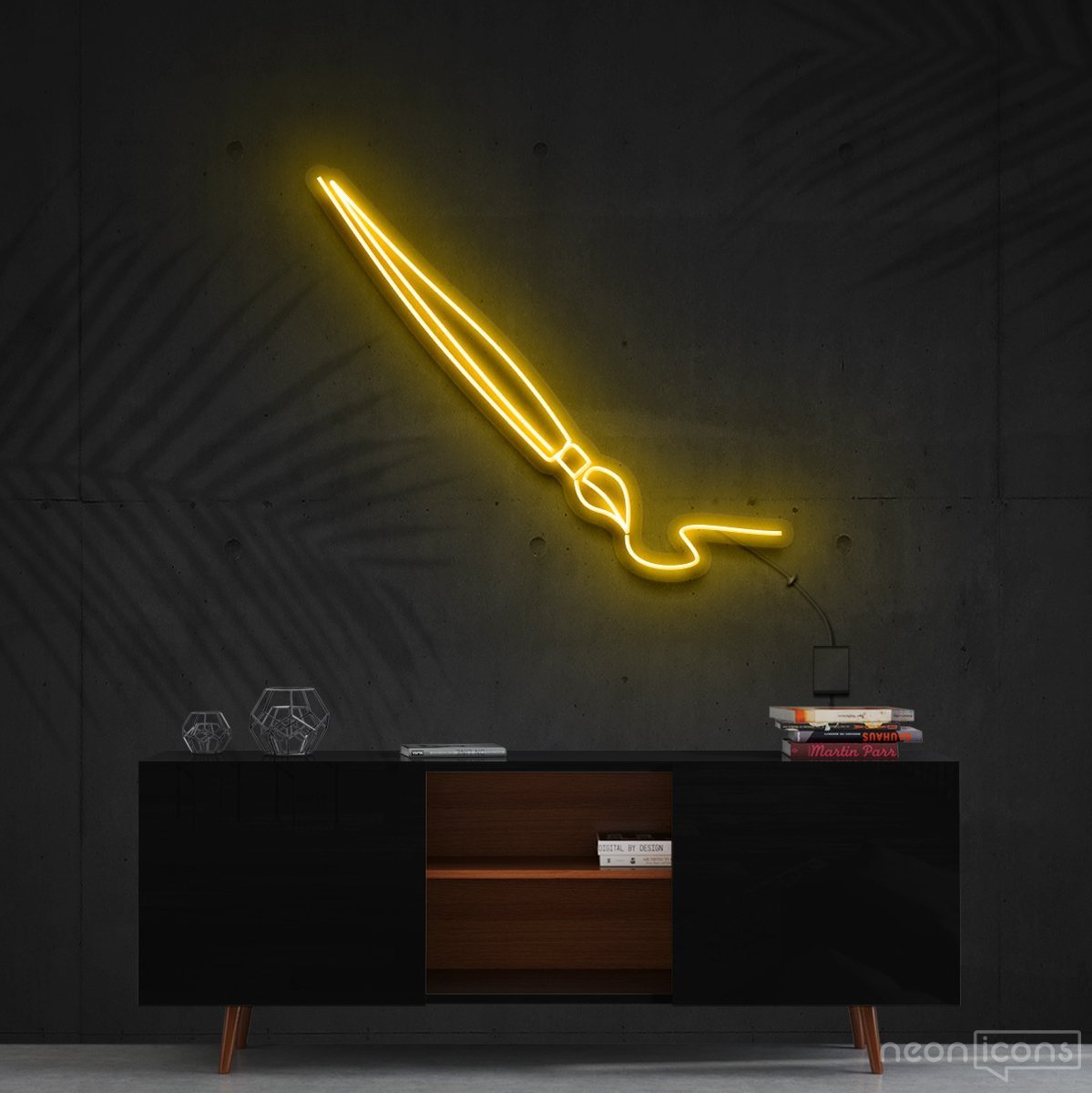 "Penmanship" Neon Sign 60cm (2ft) / Yellow / Cut to Shape by Neon Icons