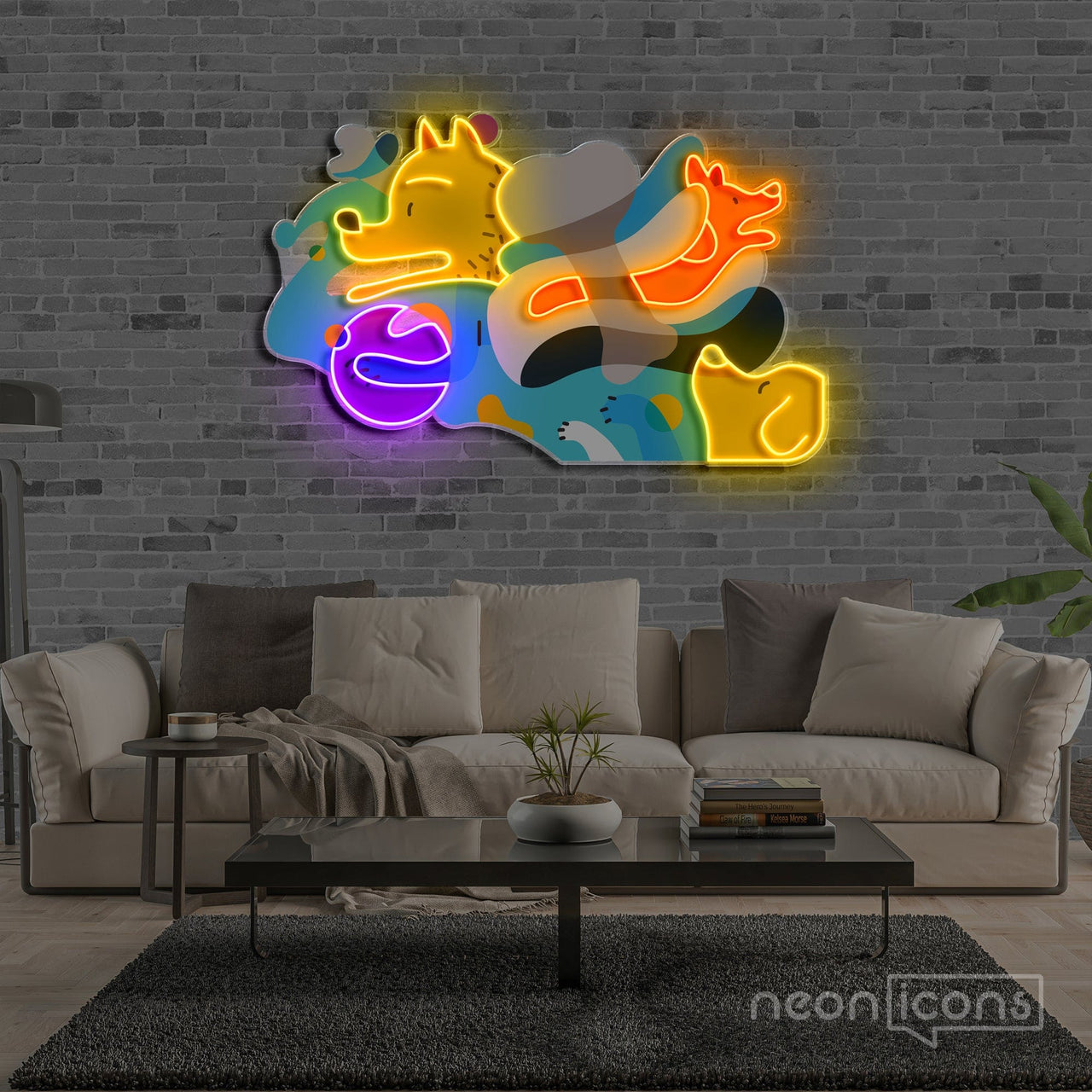 "Picasso Puppies" Neon x Acrylic Artwork by Neon Icons