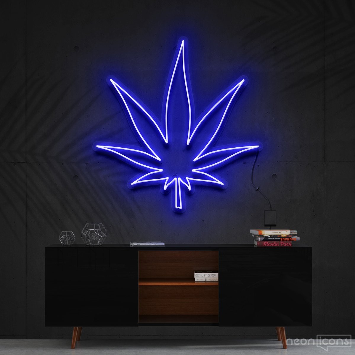 "Plant Based" Neon Sign 60cm (2ft) / Blue / Cut to Shape by Neon Icons