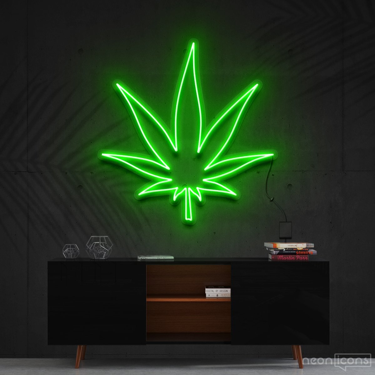 "Plant Based" Neon Sign 60cm (2ft) / Green / Cut to Shape by Neon Icons