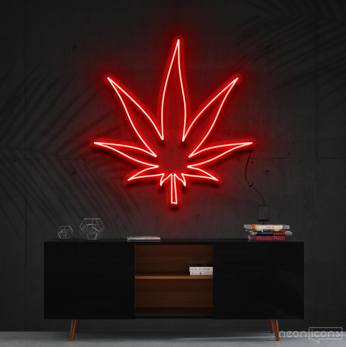 "Plant Based" Neon Sign 60cm (2ft) / Red / Cut to Shape by Neon Icons