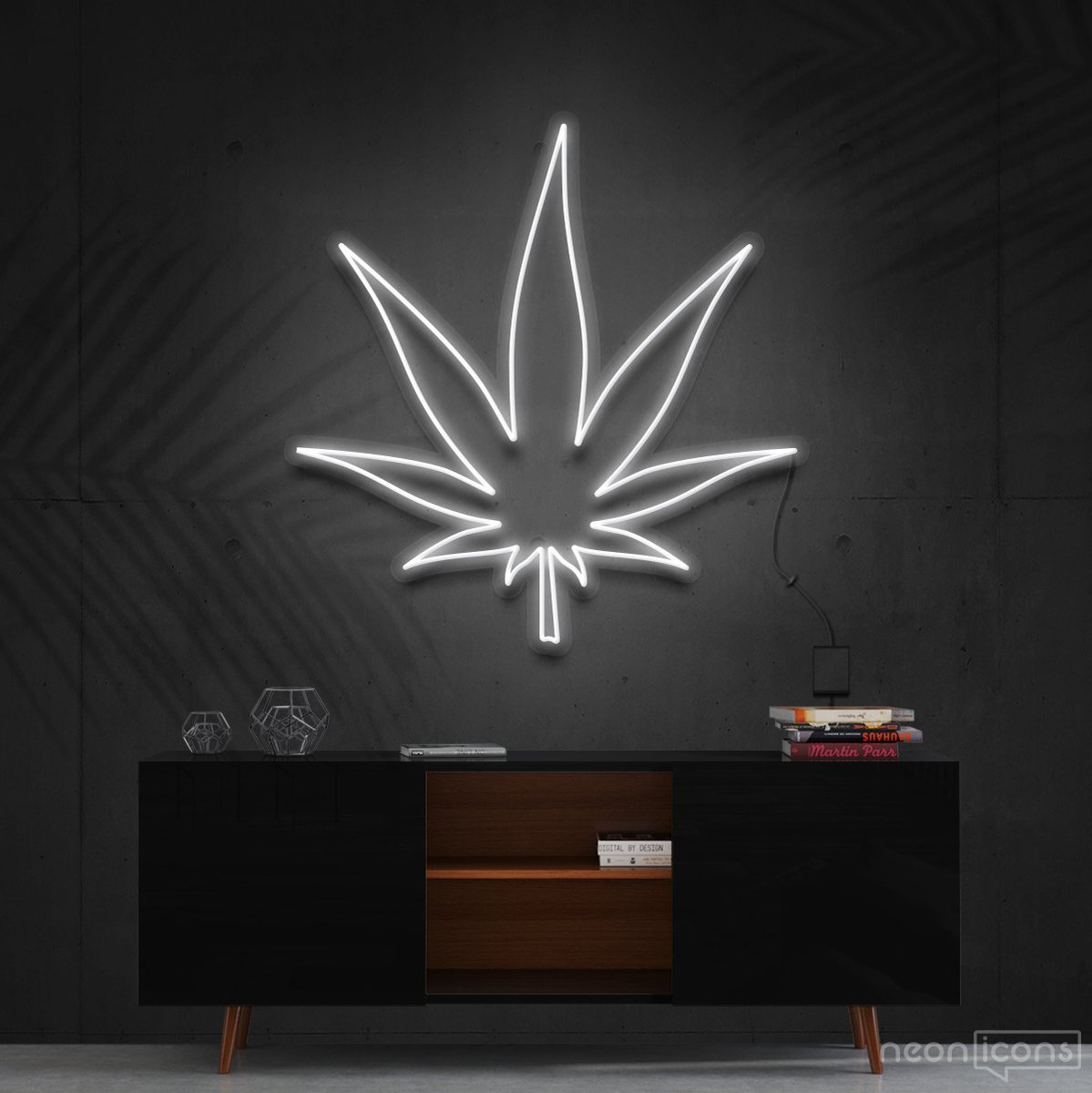 "Plant Based" Neon Sign 60cm (2ft) / White / Cut to Shape by Neon Icons
