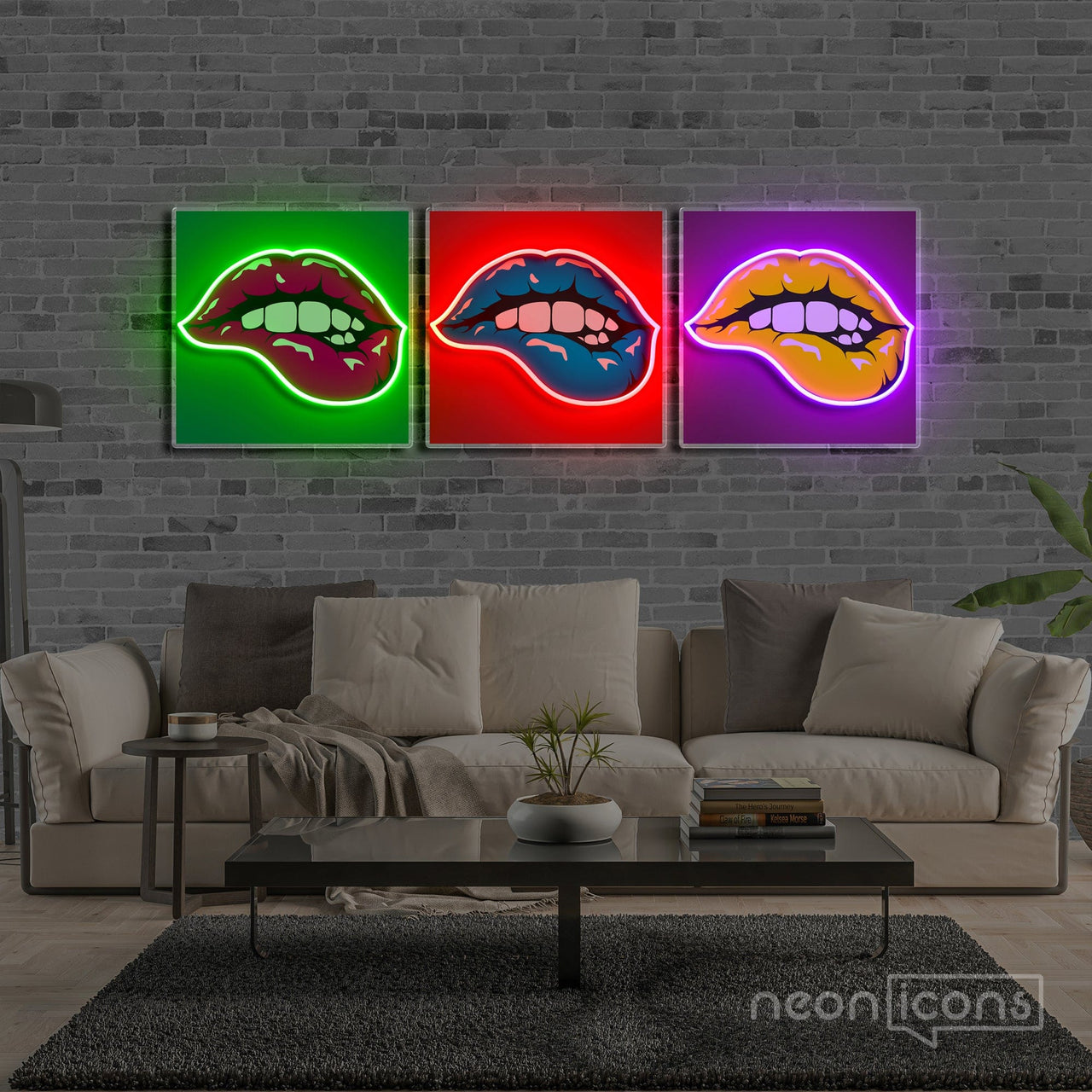 "Pop Art Lips" Neon x Acrylic Artwork by Neon Icons