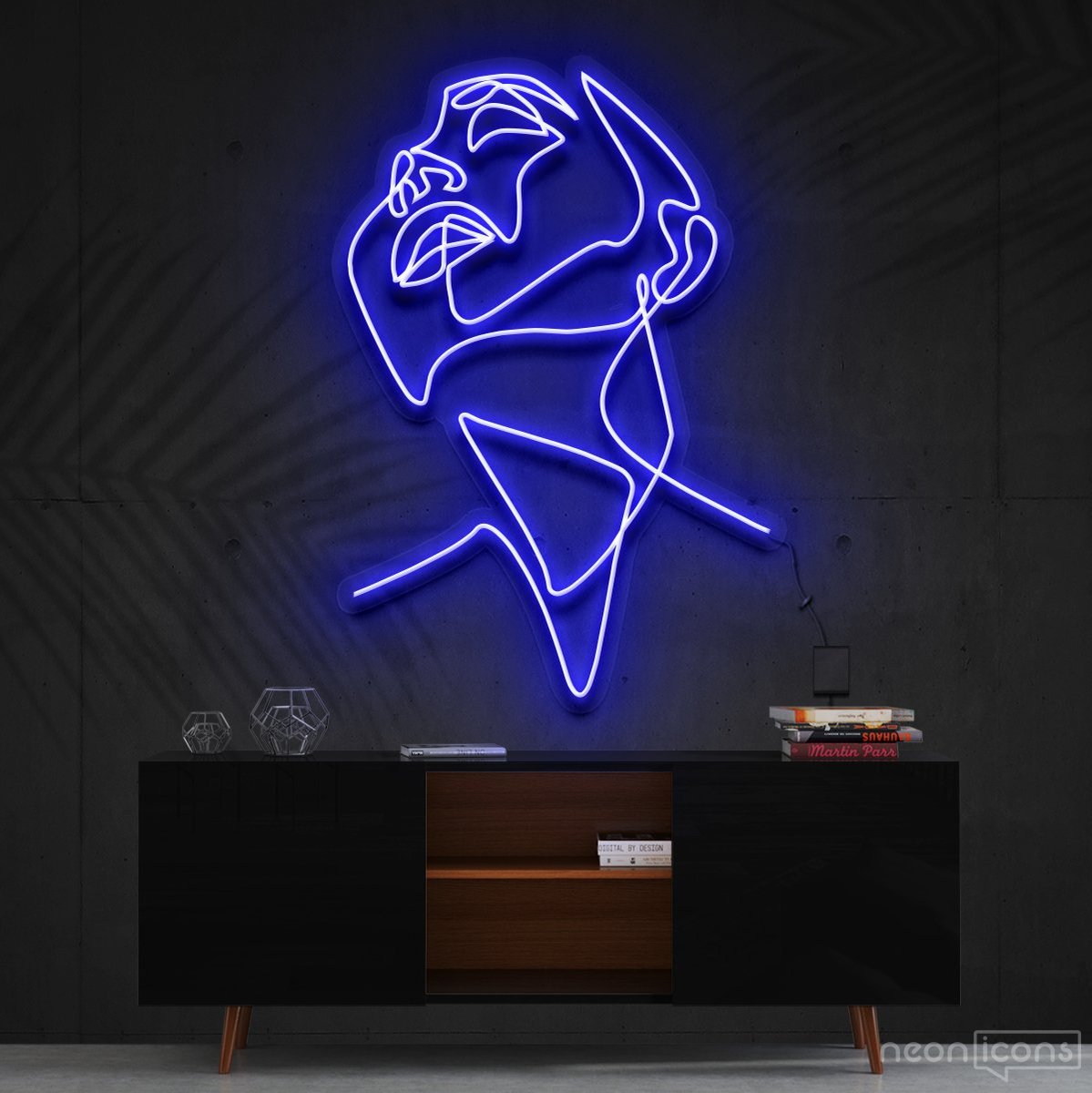"Pure Ecstasy" Neon Sign 90cm (3ft) / Blue / Cut to Shape by Neon Icons