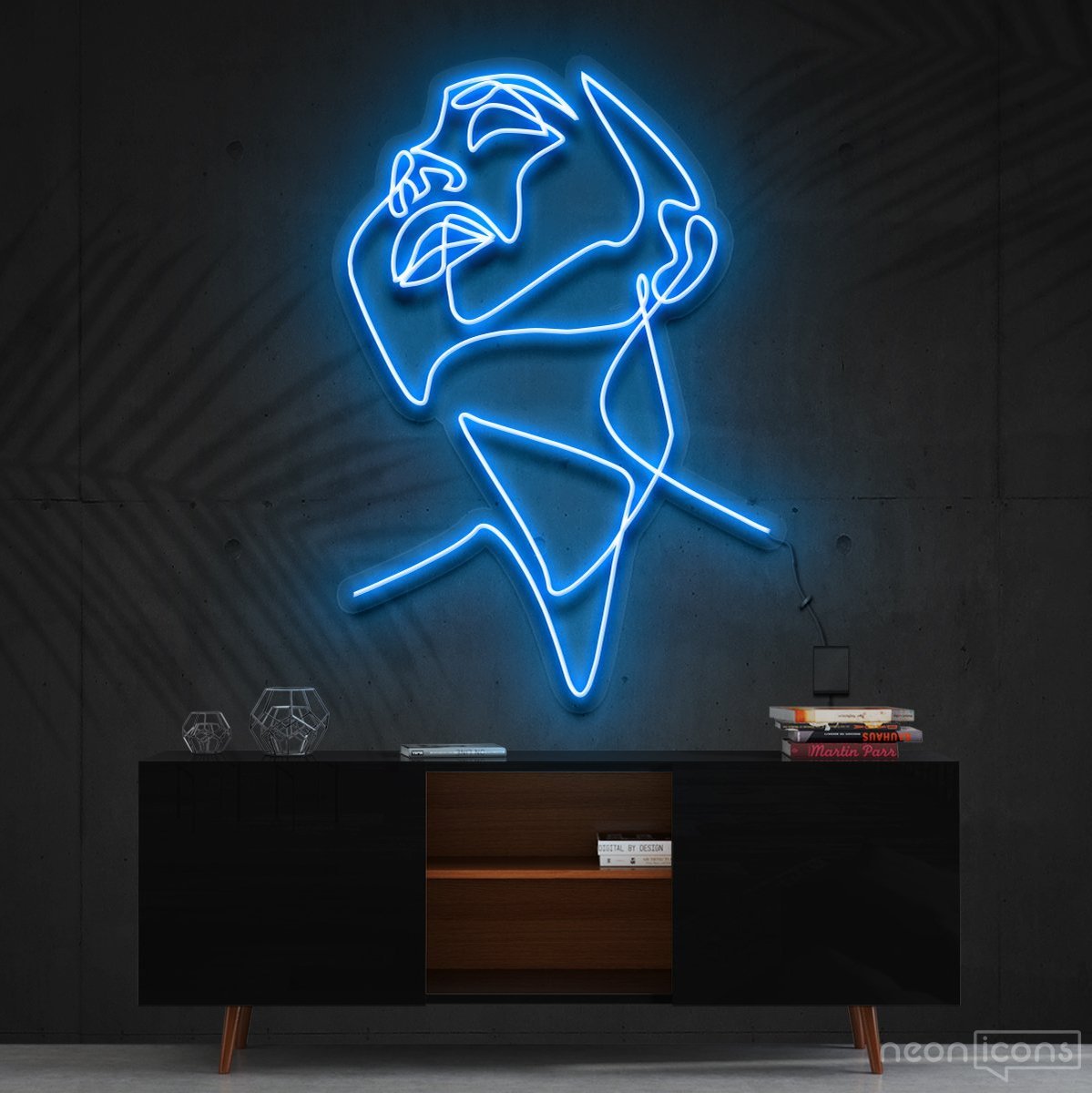 "Pure Ecstasy" Neon Sign 90cm (3ft) / Ice Blue / Cut to Shape by Neon Icons