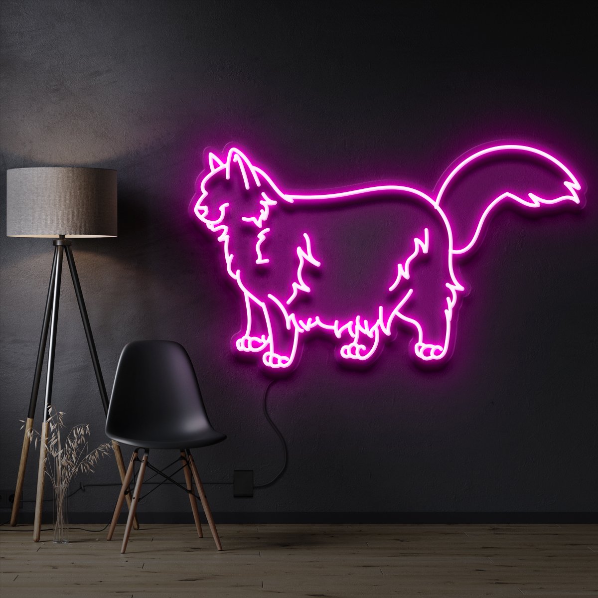 "Ragdoll Cat" Pet Neon Sign 60cm / Pink / Cut to Shape by Neon Icons