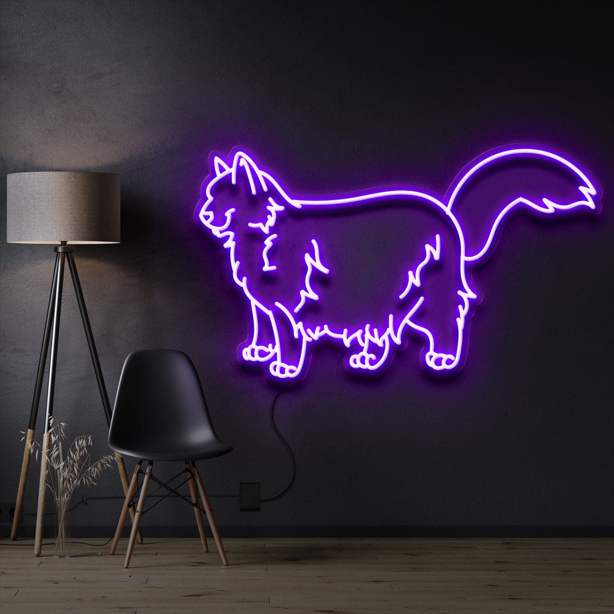 "Ragdoll Cat" Pet Neon Sign 60cm / Purple / Cut to Shape by Neon Icons