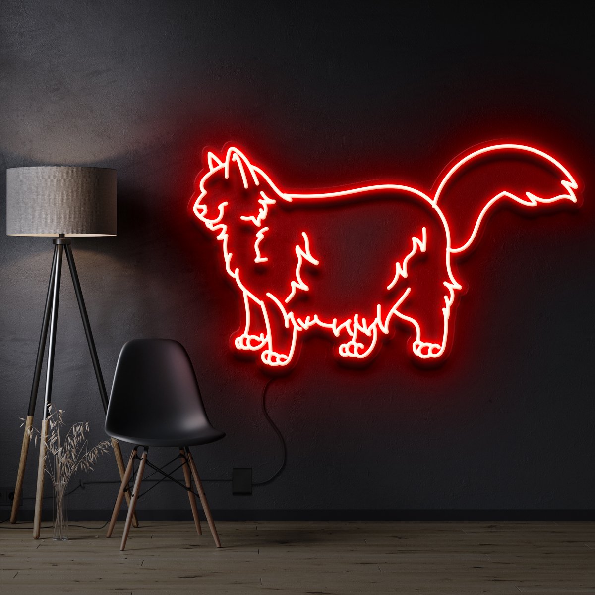 "Ragdoll Cat" Pet Neon Sign 60cm / Red / Cut to Shape by Neon Icons