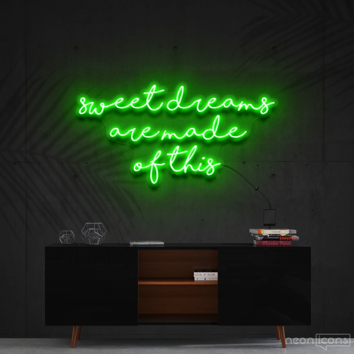 "Sweet Dreams Are Made Of This" Neon Sign 90cm (3ft) / Green / Cut to Shape by Neon Icons