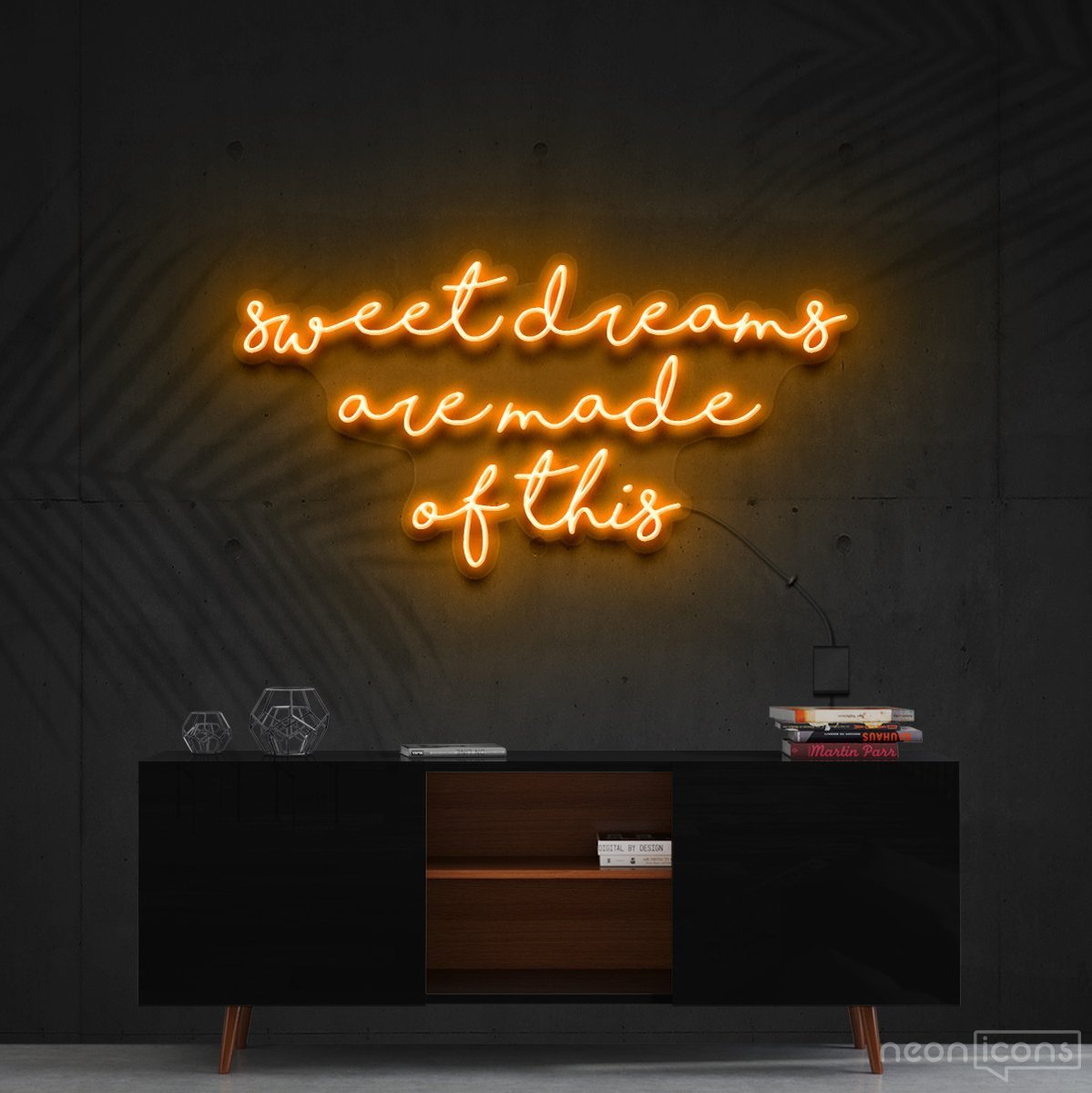 "Sweet Dreams Are Made Of This" Neon Sign 90cm (3ft) / Orange / Cut to Shape by Neon Icons