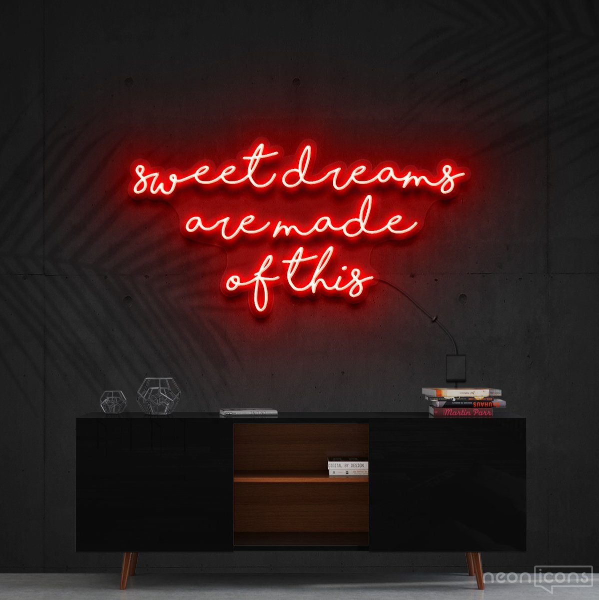 "Sweet Dreams Are Made Of This" Neon Sign 90cm (3ft) / Red / Cut to Shape by Neon Icons