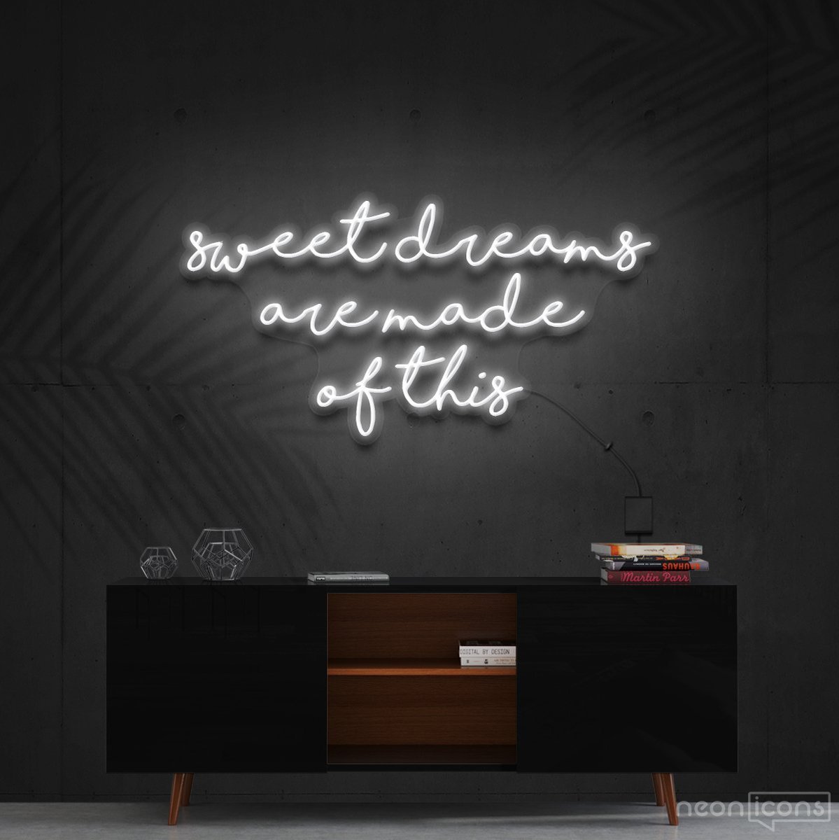 "Sweet Dreams Are Made Of This" Neon Sign 90cm (3ft) / White / Cut to Shape by Neon Icons