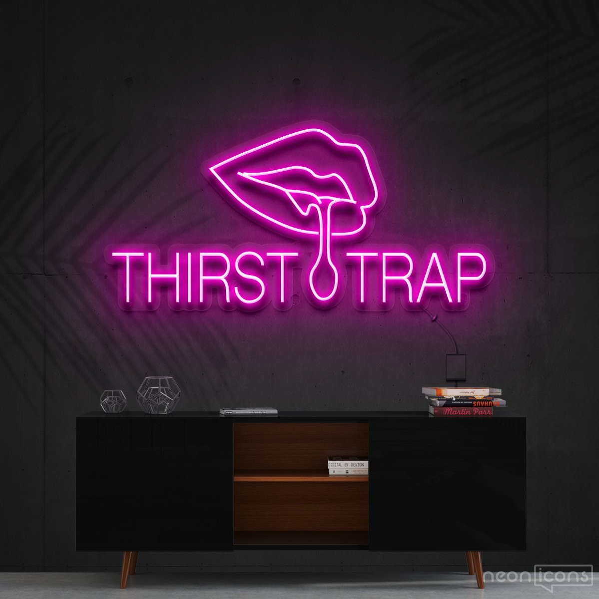 "Thirst Trap" Neon Sign 60cm (2ft) / Pink / Cut to Shape by Neon Icons
