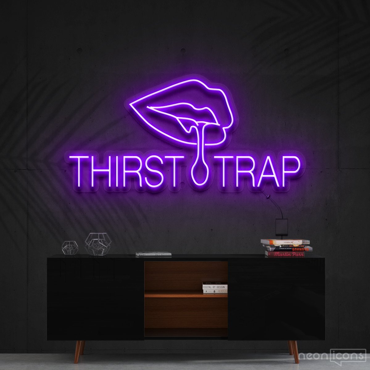 "Thirst Trap" Neon Sign 60cm (2ft) / Purple / Cut to Shape by Neon Icons