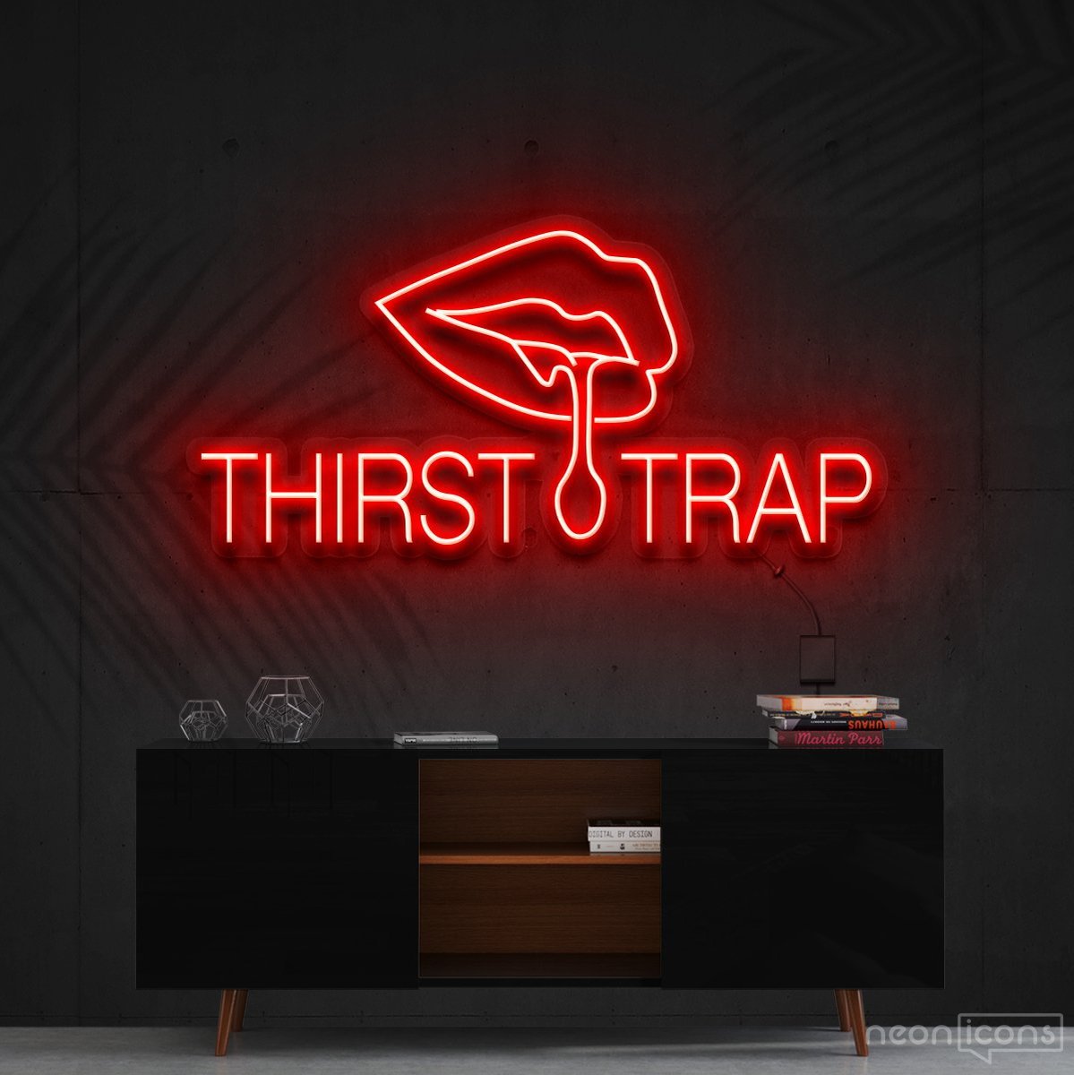 "Thirst Trap" Neon Sign 60cm (2ft) / Red / Cut to Shape by Neon Icons