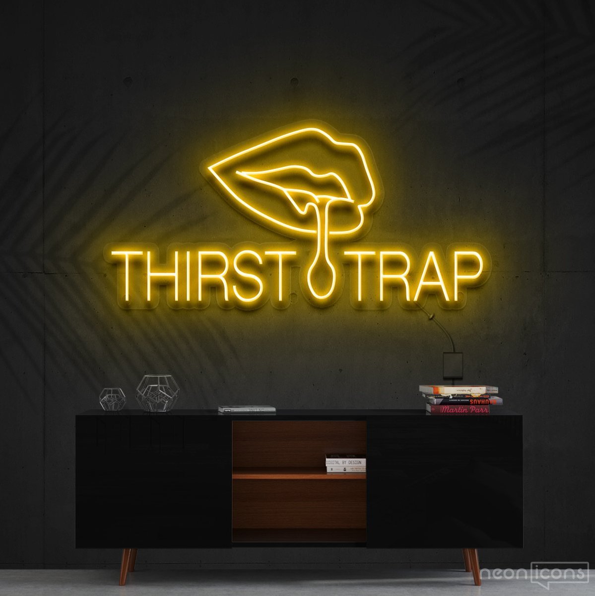 "Thirst Trap" Neon Sign 60cm (2ft) / Yellow / Cut to Shape by Neon Icons