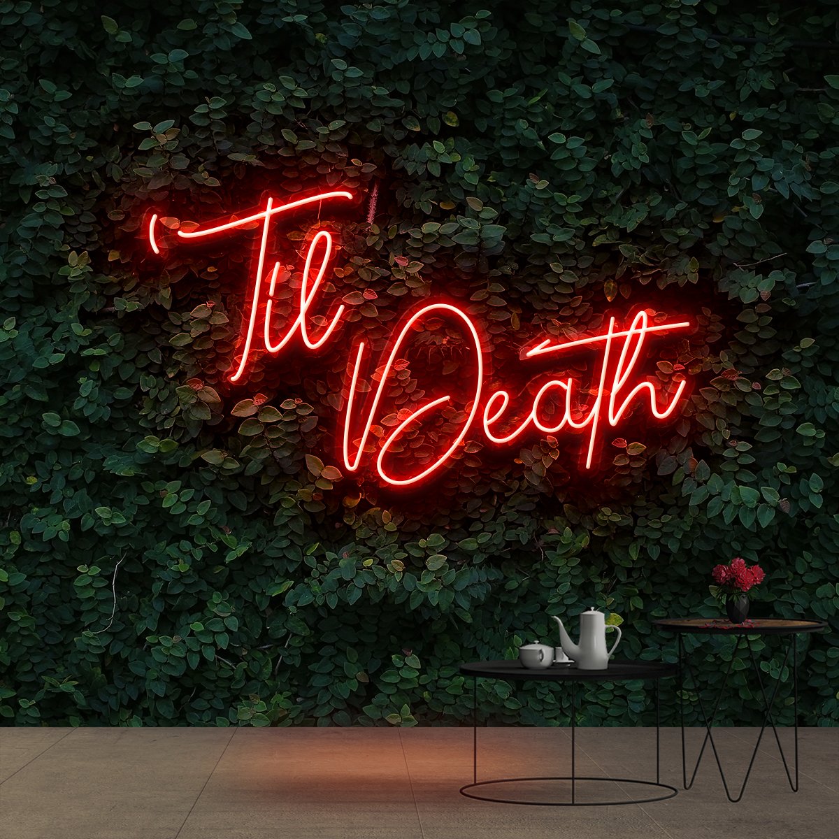 "Til Death" Neon Sign 60cm (2ft) / Red / Cut to Shape by Neon Icons