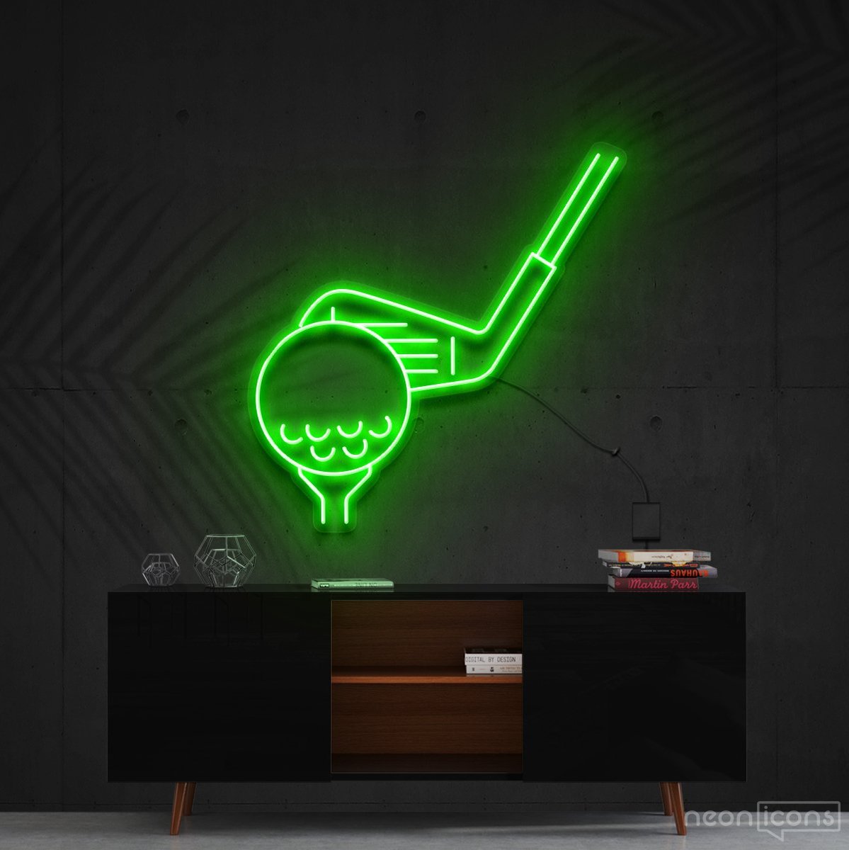 "Top Golf" Neon Sign 60cm (2ft) / Green / Cut to Shape by Neon Icons