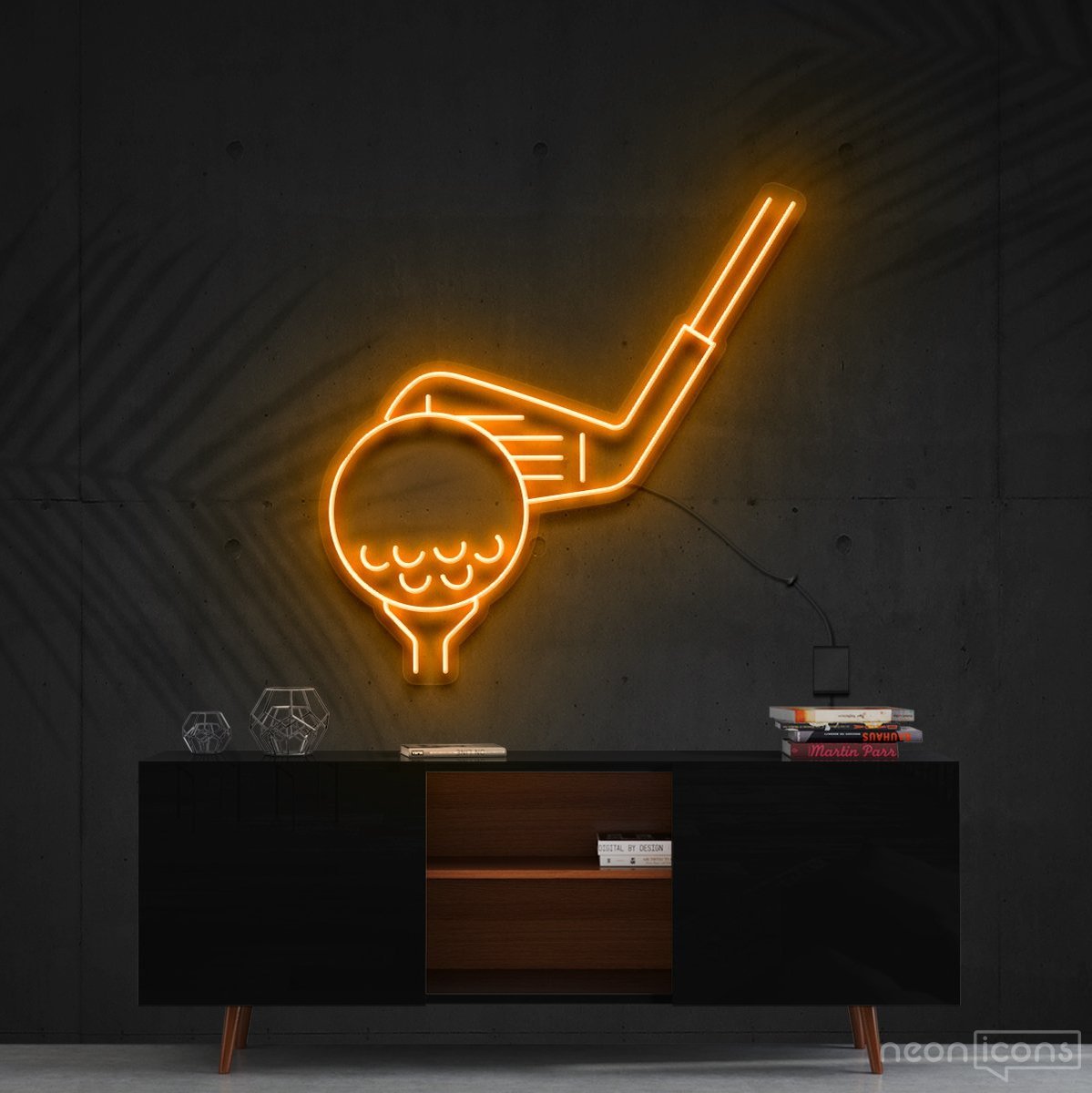 "Top Golf" Neon Sign 60cm (2ft) / Orange / Cut to Shape by Neon Icons