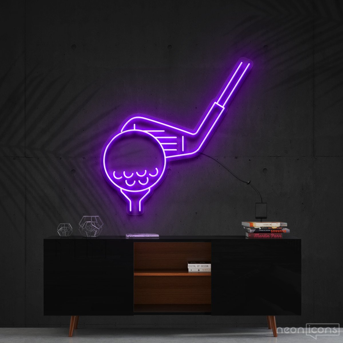 "Top Golf" Neon Sign 60cm (2ft) / Purple / Cut to Shape by Neon Icons