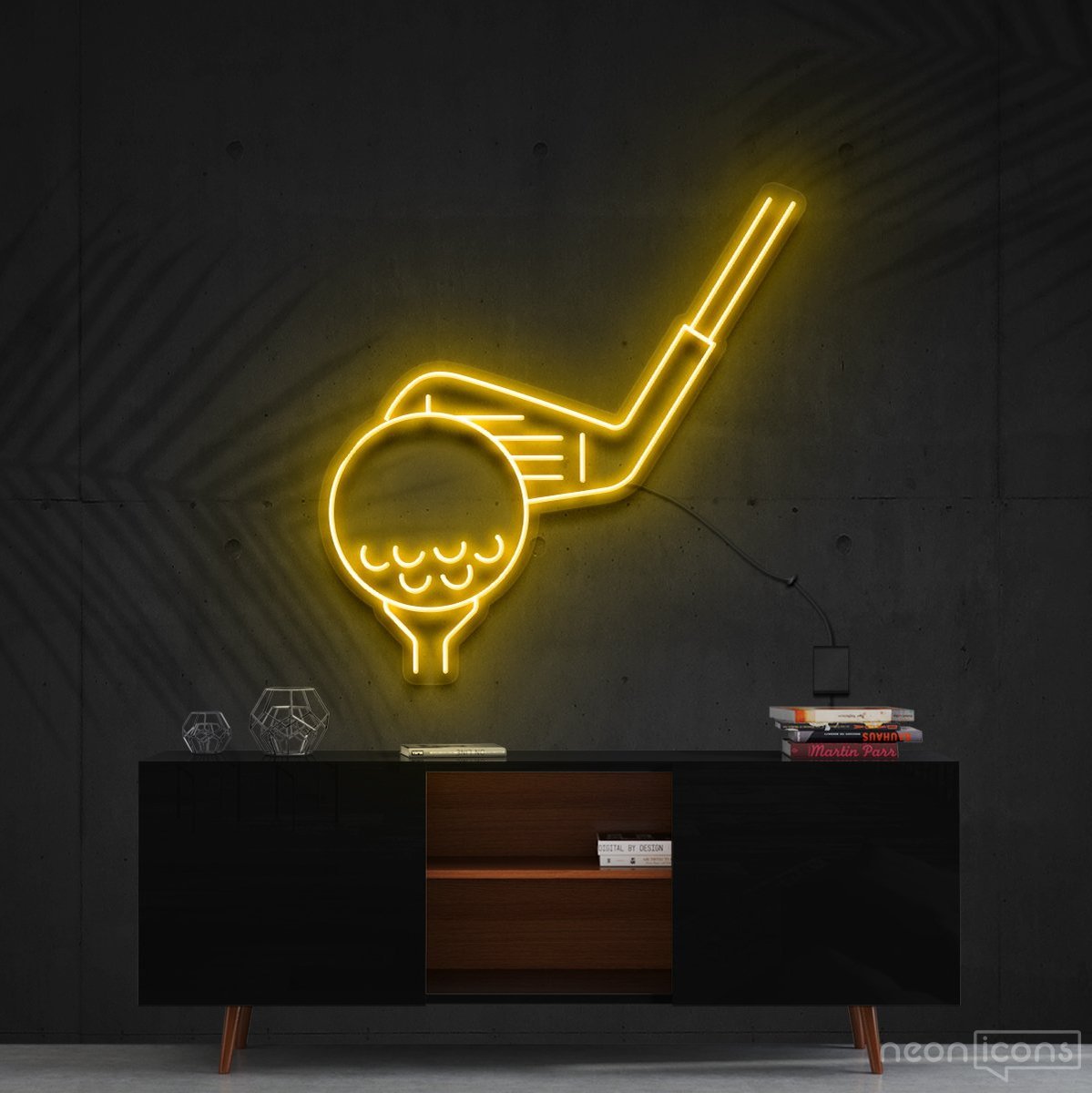 "Top Golf" Neon Sign 60cm (2ft) / Yellow / Cut to Shape by Neon Icons