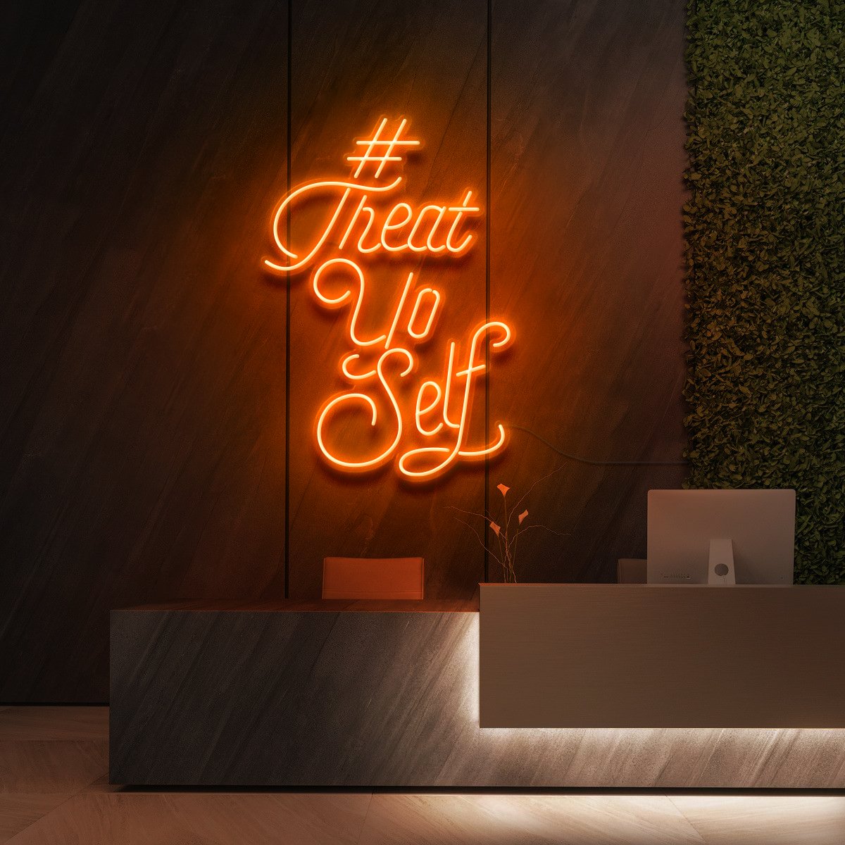 "#TreatYoSelf" Neon Sign for Beauty Salons & Cosmetic Studios by Neon Icons