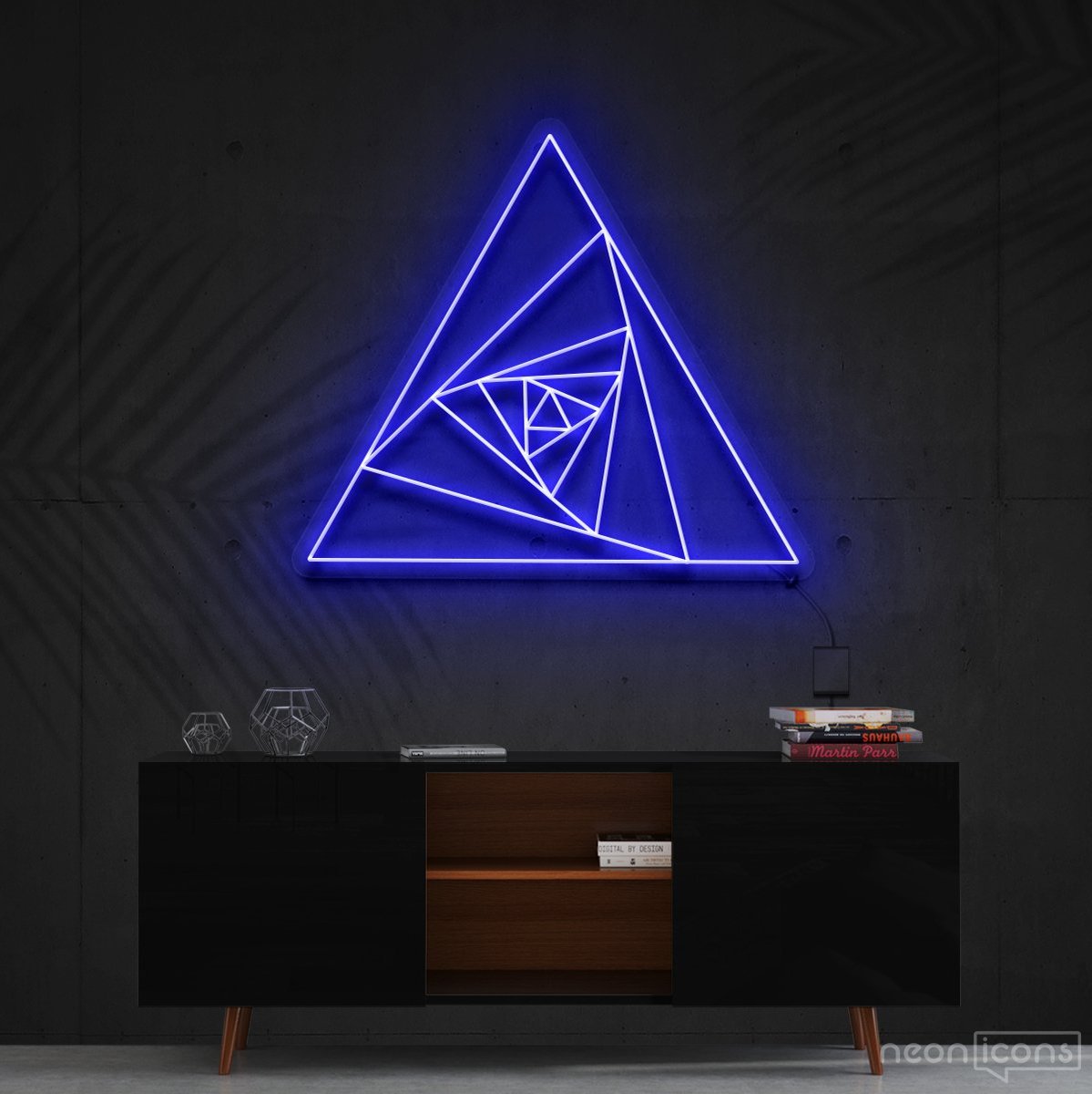 "Triangle Shutter" Neon Sign 60cm (2ft) / Blue / Cut to Shape by Neon Icons