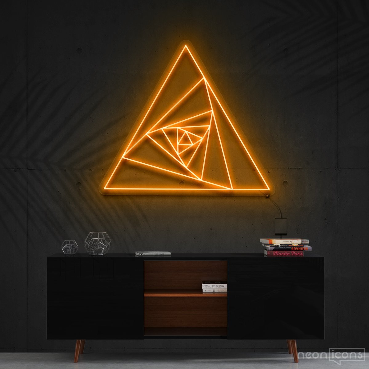 "Triangle Shutter" Neon Sign 60cm (2ft) / Orange / Cut to Shape by Neon Icons