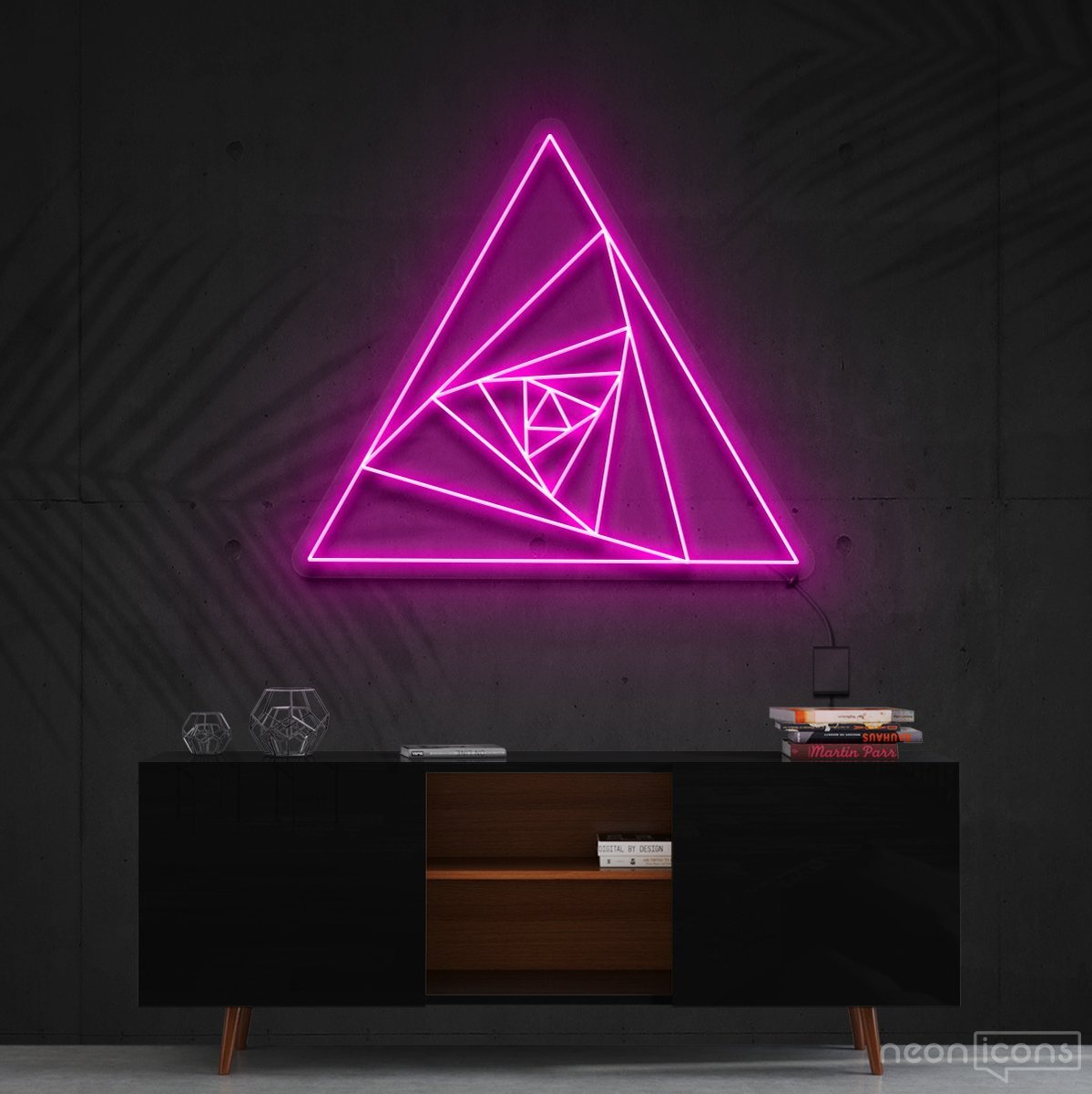"Triangle Shutter" Neon Sign 60cm (2ft) / Pink / Cut to Shape by Neon Icons