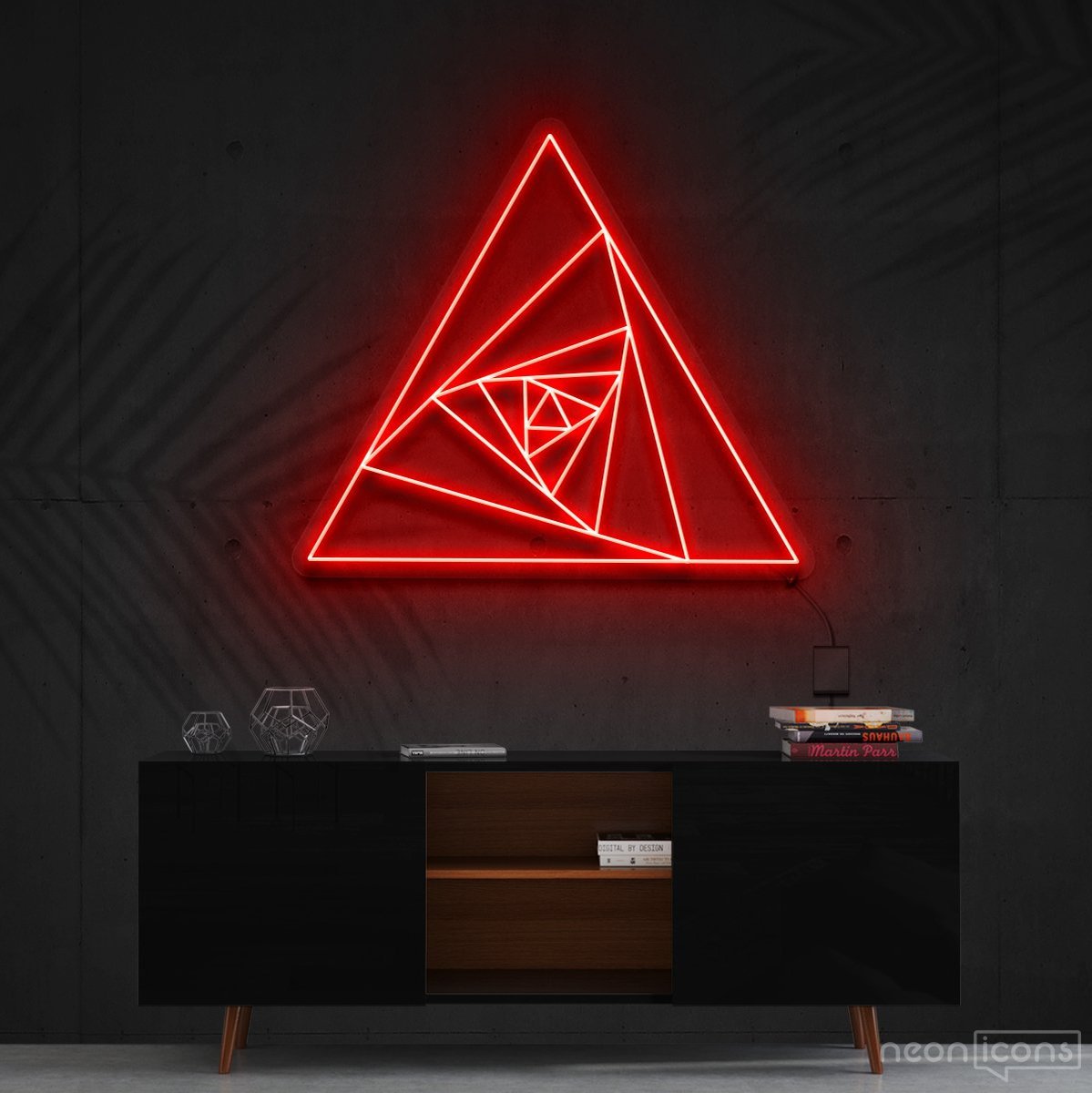 "Triangle Shutter" Neon Sign 60cm (2ft) / Red / Cut to Shape by Neon Icons