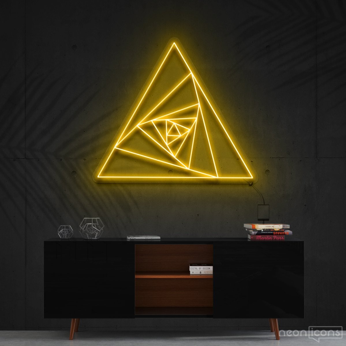 "Triangle Shutter" Neon Sign 60cm (2ft) / Yellow / Cut to Shape by Neon Icons