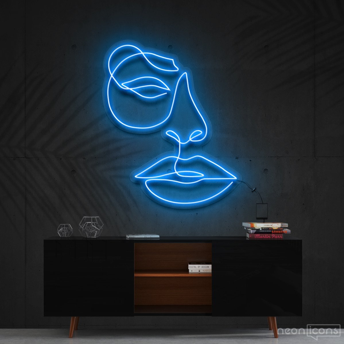 "Unimpressed" Neon Sign 60cm (2ft) / Ice Blue / Cut to Shape by Neon Icons