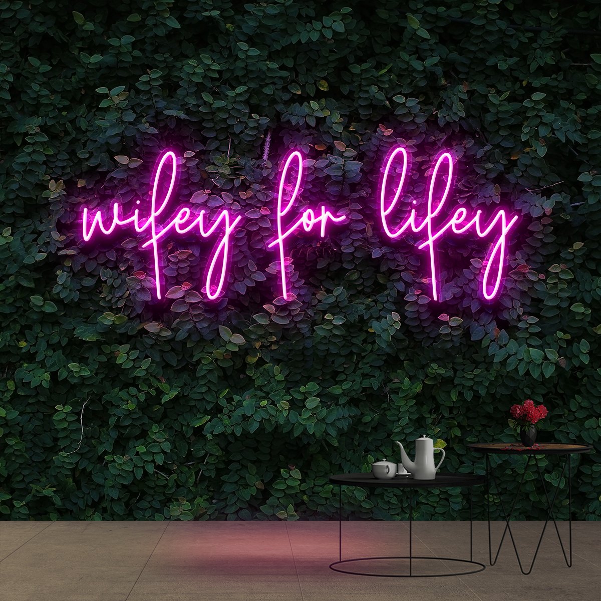 "Wifey For Lifey" Neon Sign 90cm (3ft) / Pink / Cut to Shape by Neon Icons