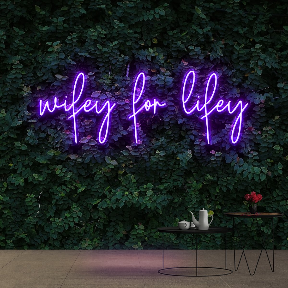 "Wifey For Lifey" Neon Sign 90cm (3ft) / Purple / Cut to Shape by Neon Icons