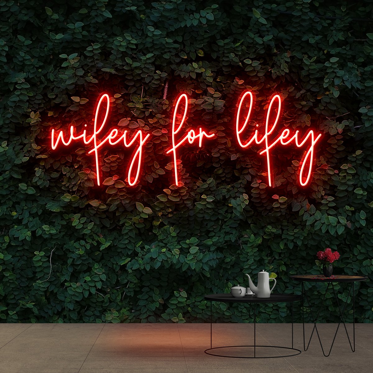 "Wifey For Lifey" Neon Sign 90cm (3ft) / Red / Cut to Shape by Neon Icons