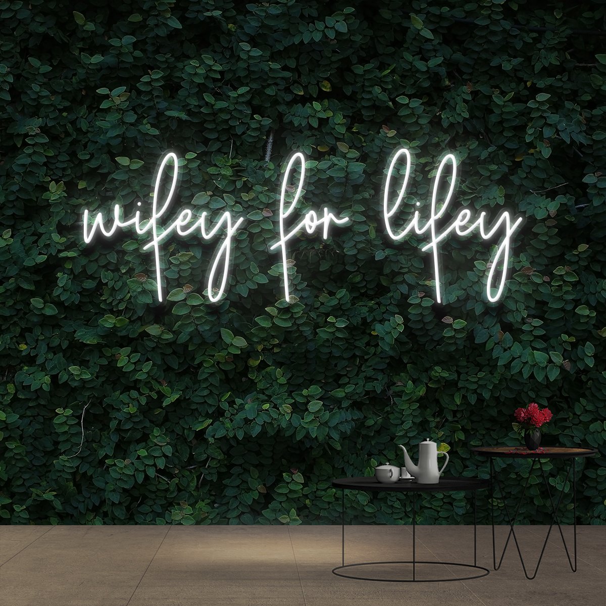 "Wifey For Lifey" Neon Sign 90cm (3ft) / White / Cut to Shape by Neon Icons