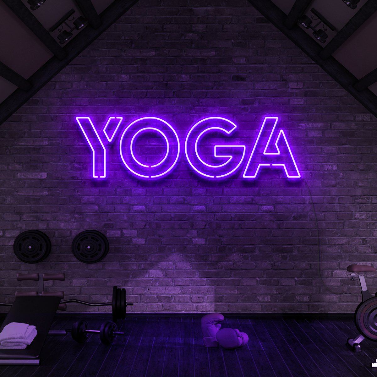 "Yoga" Neon Sign for Gyms & Fitness Studios by Neon Icons