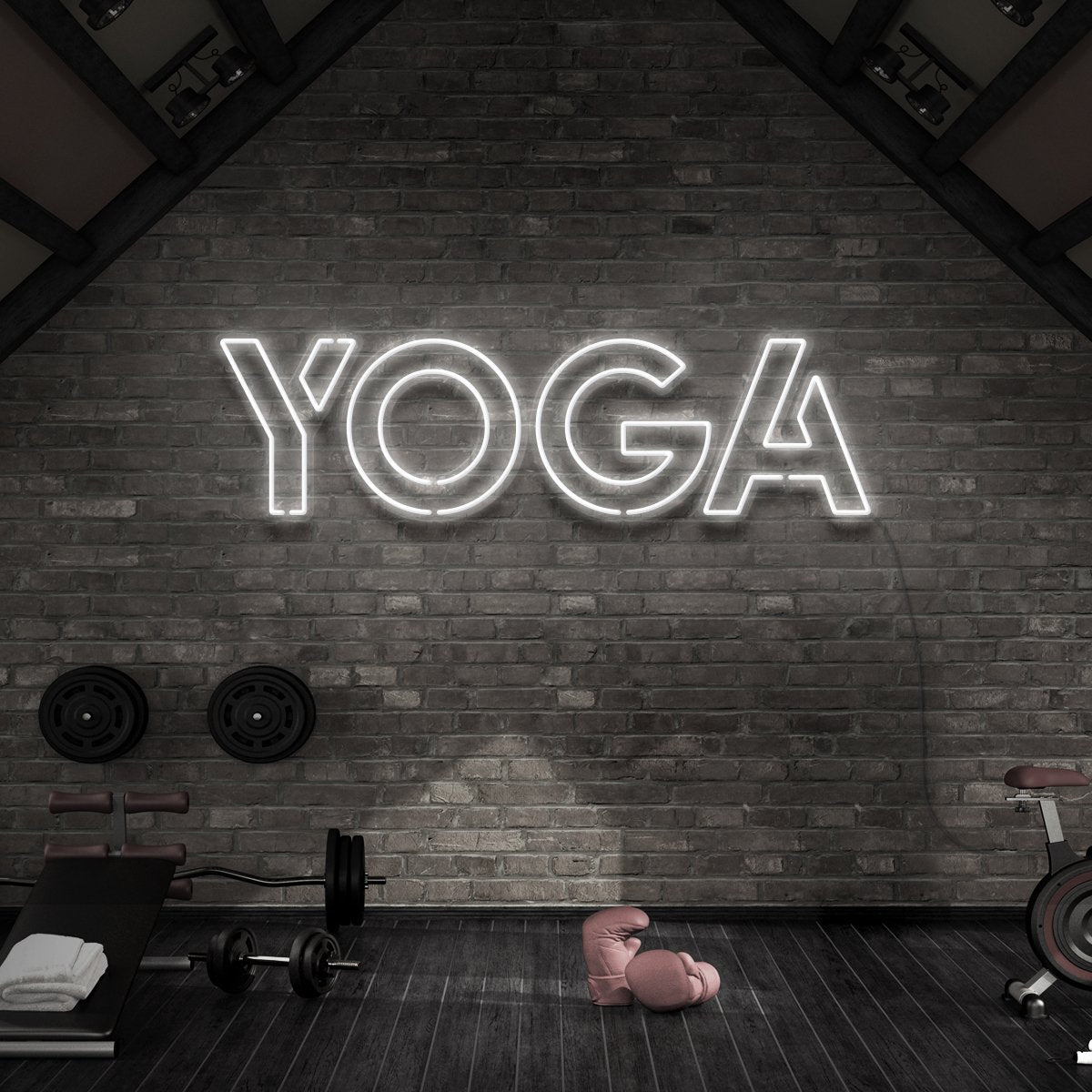 "Yoga" Neon Sign for Gyms & Fitness Studios 60cm (2ft) / White / LED Neon by Neon Icons