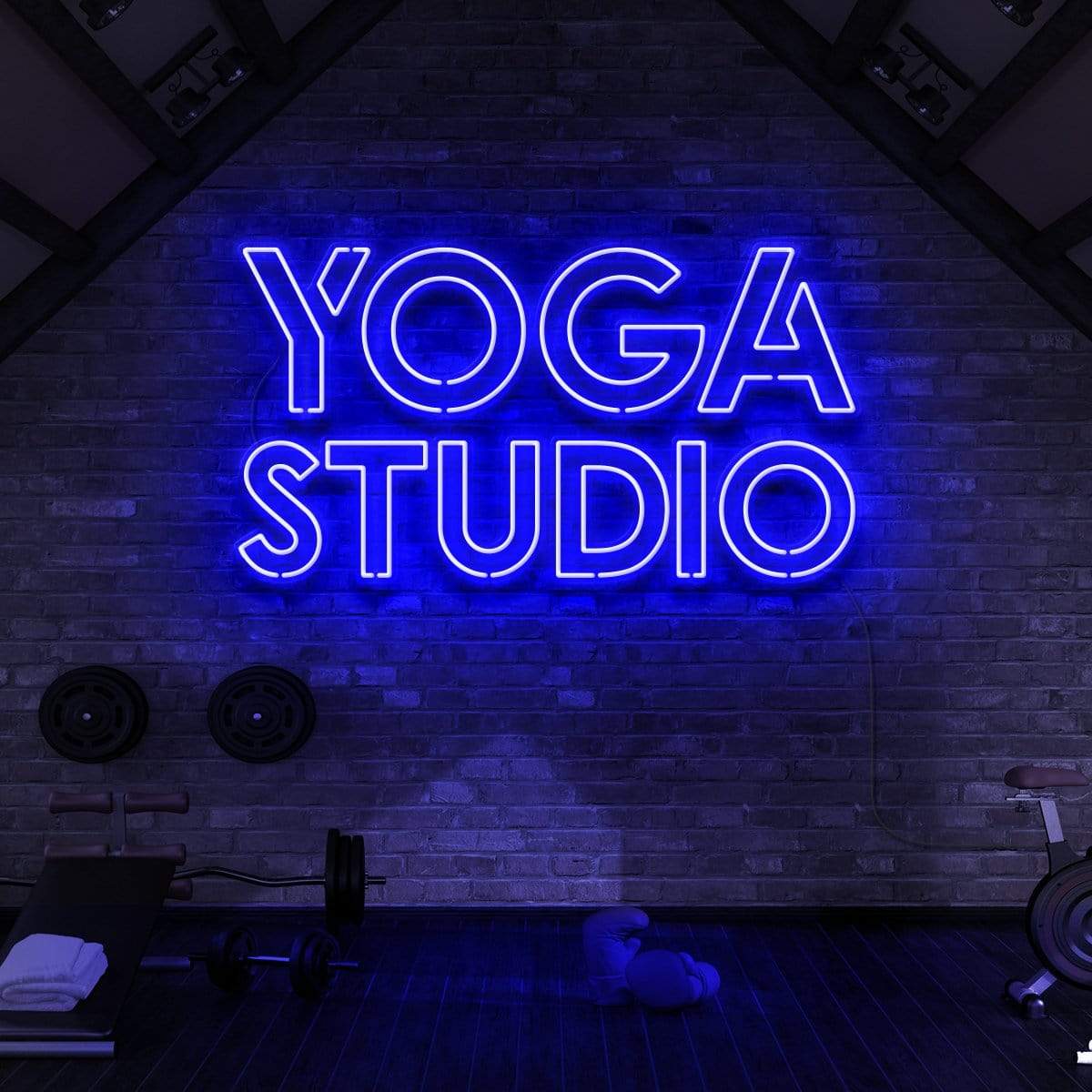 "Yoga Studio" Neon Sign for Gyms & Fitness Studios 90cm (3ft) / Blue / LED Neon by Neon Icons
